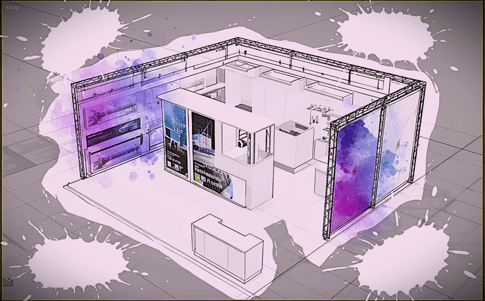 3D visualization of a dedicated trade show booth