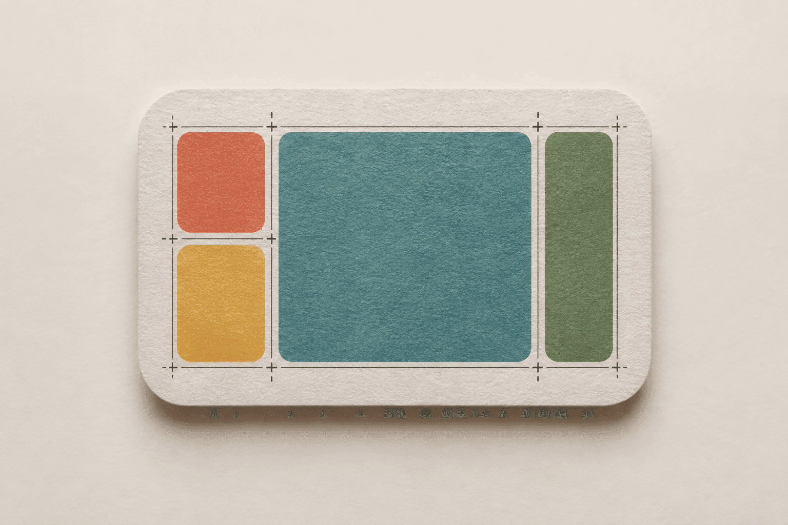 A rounded rectangle divided by lines into six clearly marked, empty zones
