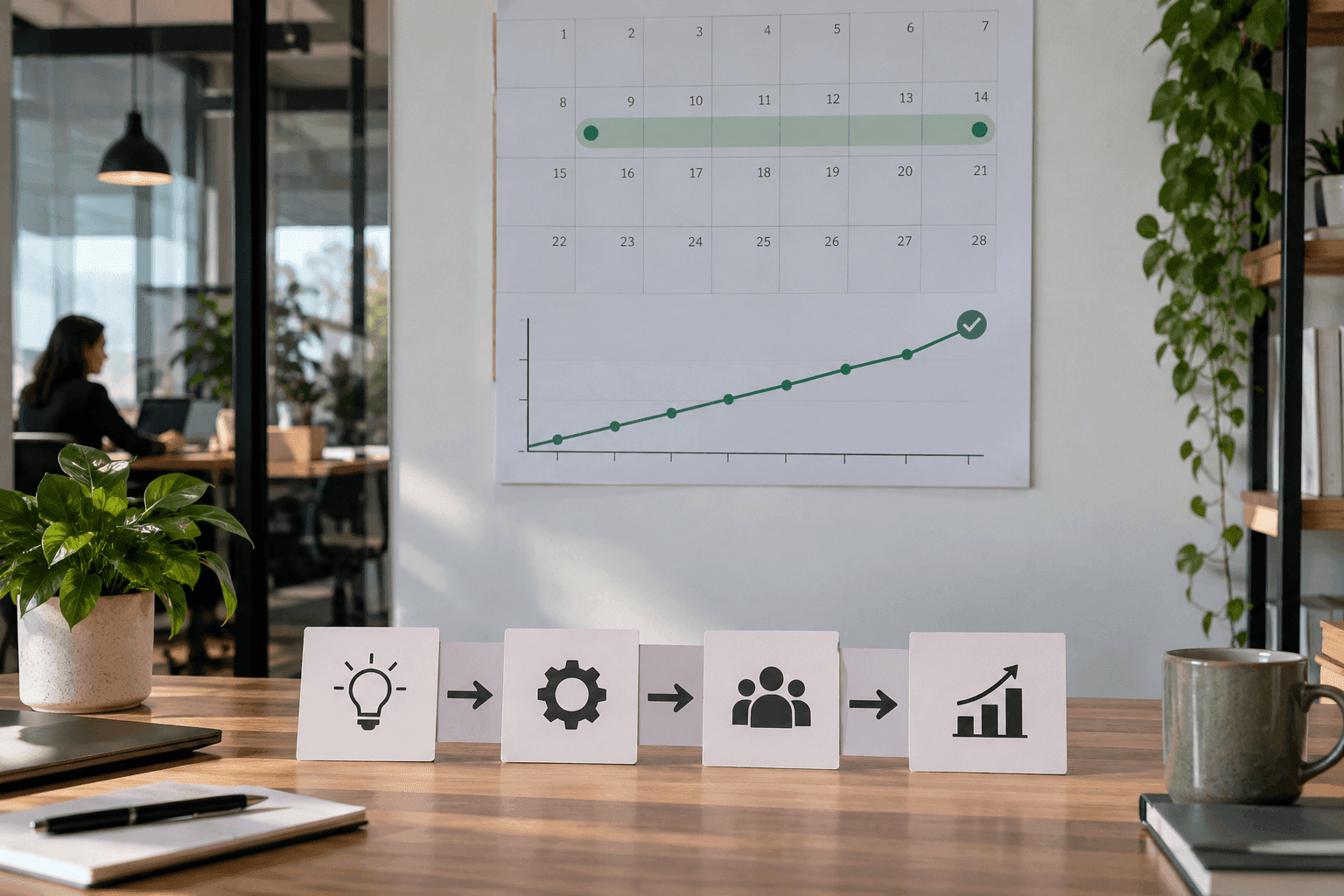 A calendar showing a marked multi-week observation period tracking system performance daily.